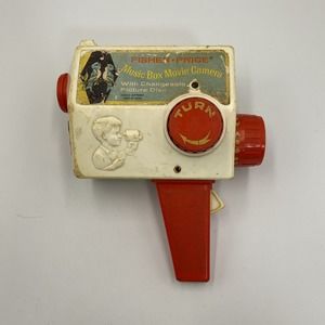Vintage 1968 Fisher Price Music Movie‎ Box Camera 1 Picture Disc *Flaws* As-is